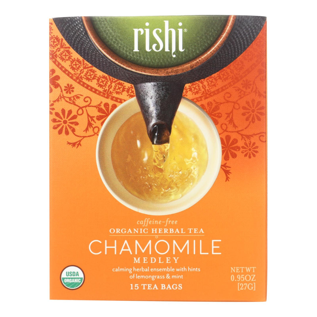 Rishi Herbal Blend - Chamomile Medley - Case Of 6 - 15 Bags - Maras Green