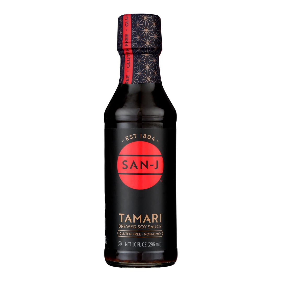 San - J Tamari Soy Sauce - Case Of 6 - 10 Fl Oz. - Maras Green