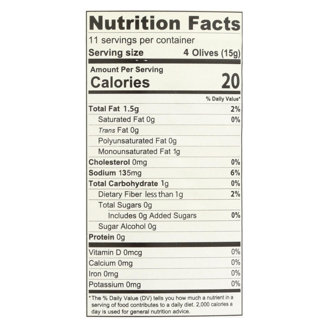 Santa Barbara California Green Olives - Pitted - Case Of 12 - 5.75 Oz. - Maras Green