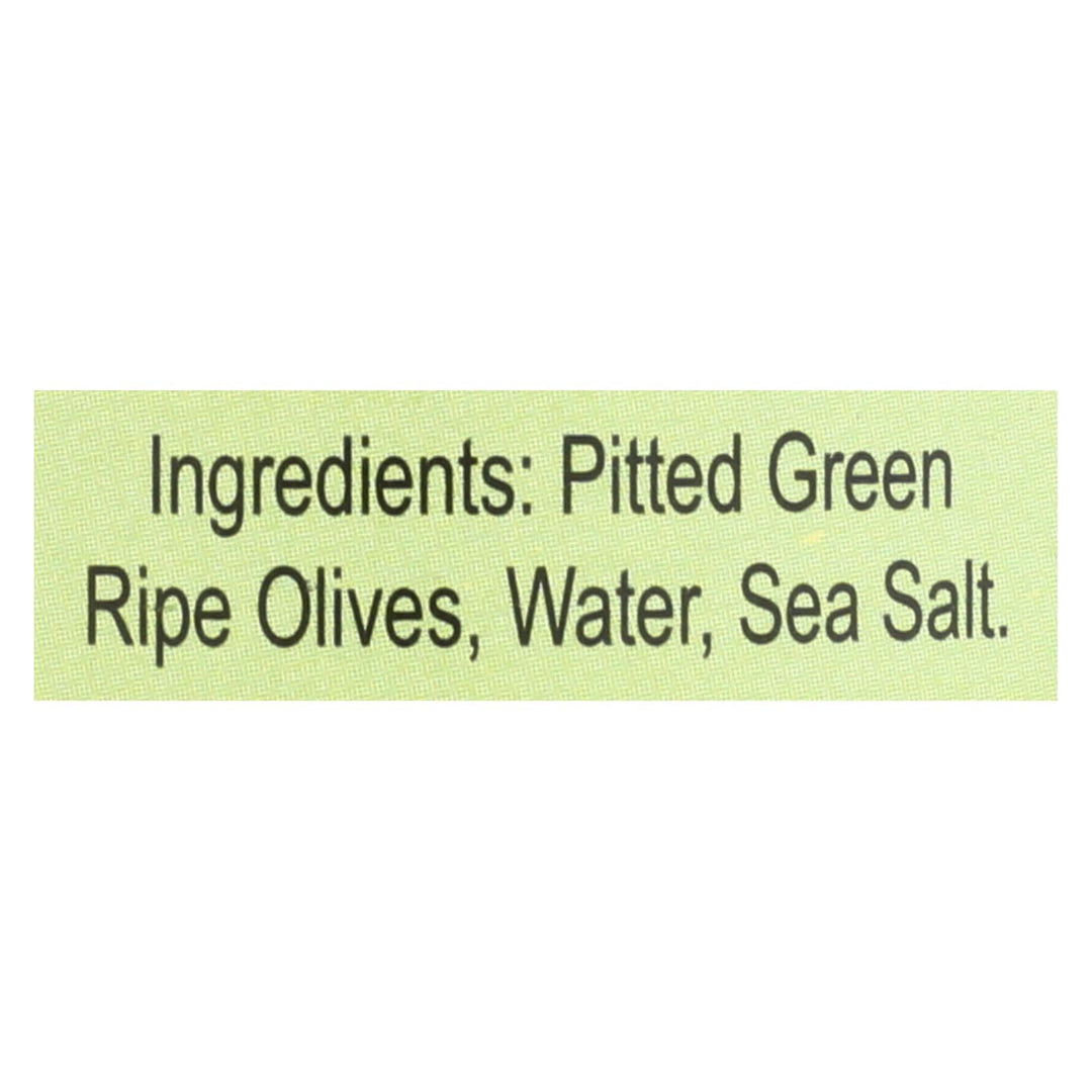 Santa Barbara California Green Olives - Pitted - Case Of 12 - 5.75 Oz. - Maras Green