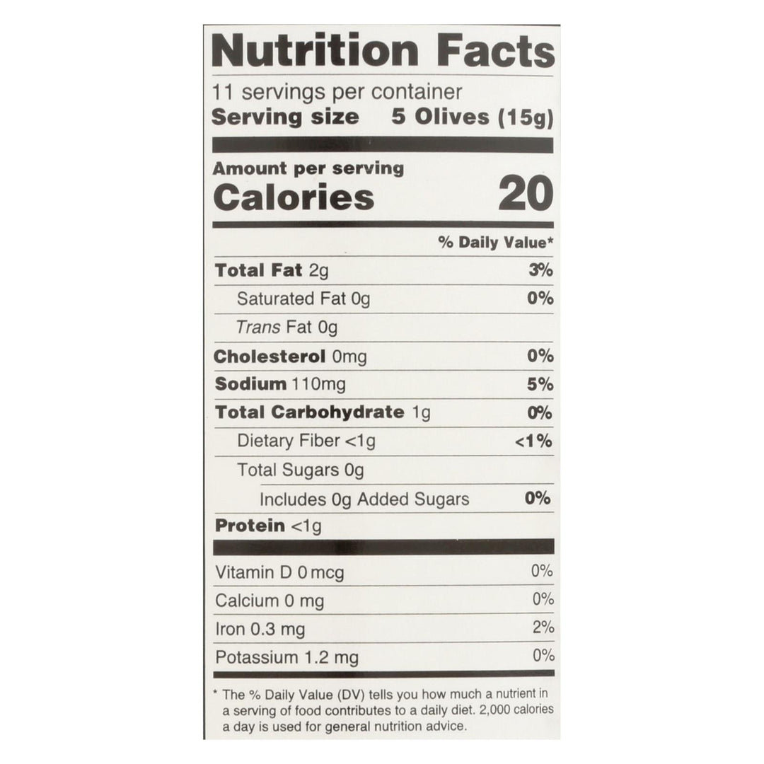 Santa Barbara California Ripe Olives - Medium Pitted - Case Of 12 - 6 Oz. - Maras Green