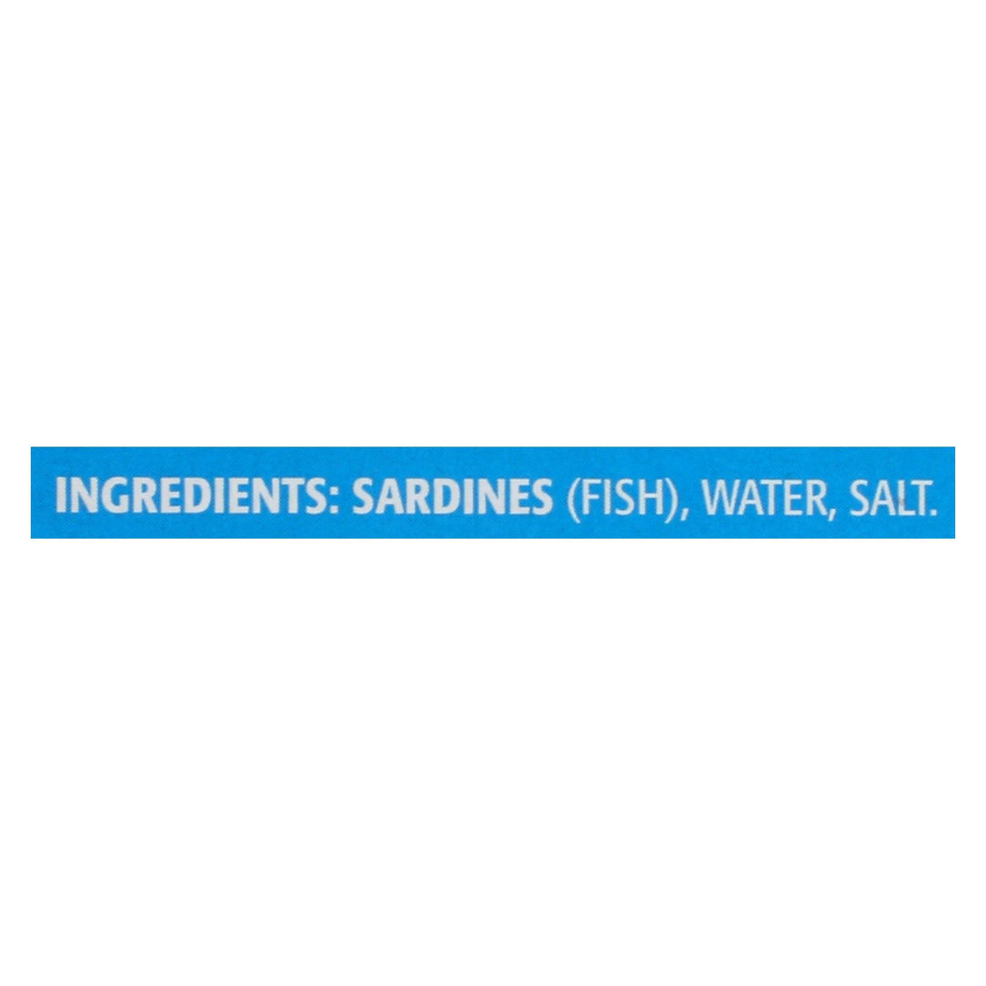 Season Brand Sardines - Skinless And Boneless - In Water - Salt Added - 3.75 Oz - Case Of 12 - Maras Green