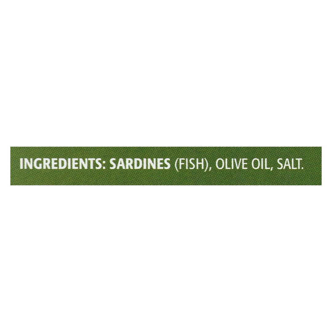 Season Skinless & Boneless Sardines In Pure Olive Oil - Case Of 12 - 3.75 Oz - Maras Green
