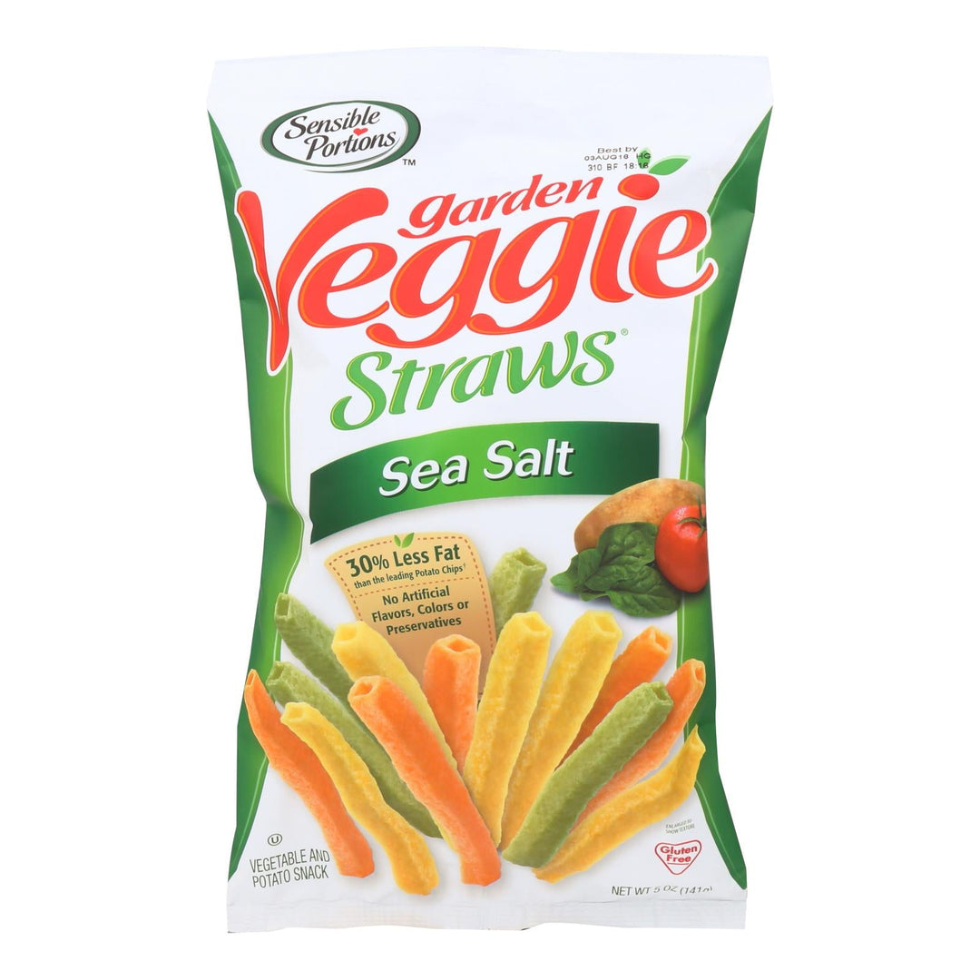 Sensible Portions Garden Veggie Straws - Sea Salt - Case Of 12 - 5 Oz. - Maras Green