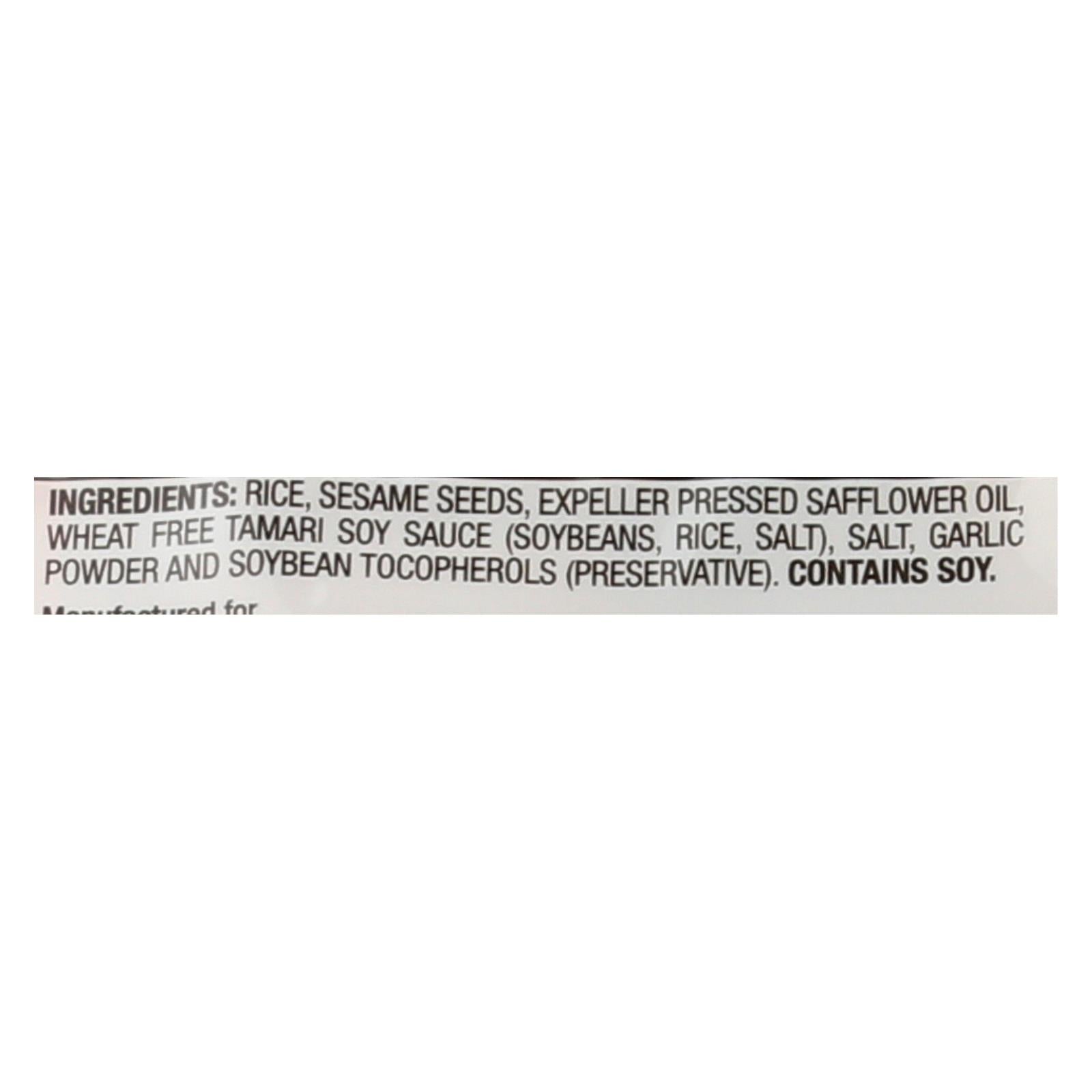 Sesmark Foods Rice Thins - Sesame - Case Of 12 - 4.25 Oz. - Maras Green