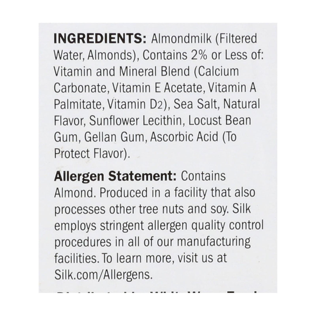 Silk Pure Almond Milk - Unsweetened Vanilla - Case Of 6 - 32 Fl Oz. - Maras Green