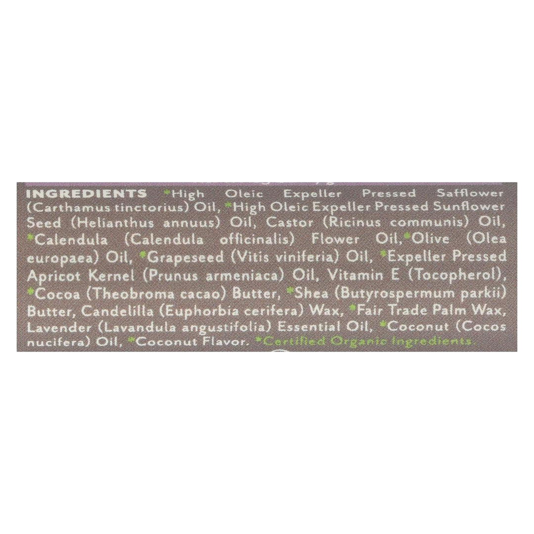 Soothing Touch Lavender Coconut Vegan Lip Balm - Case Of 12 - .25 Oz - Maras Green