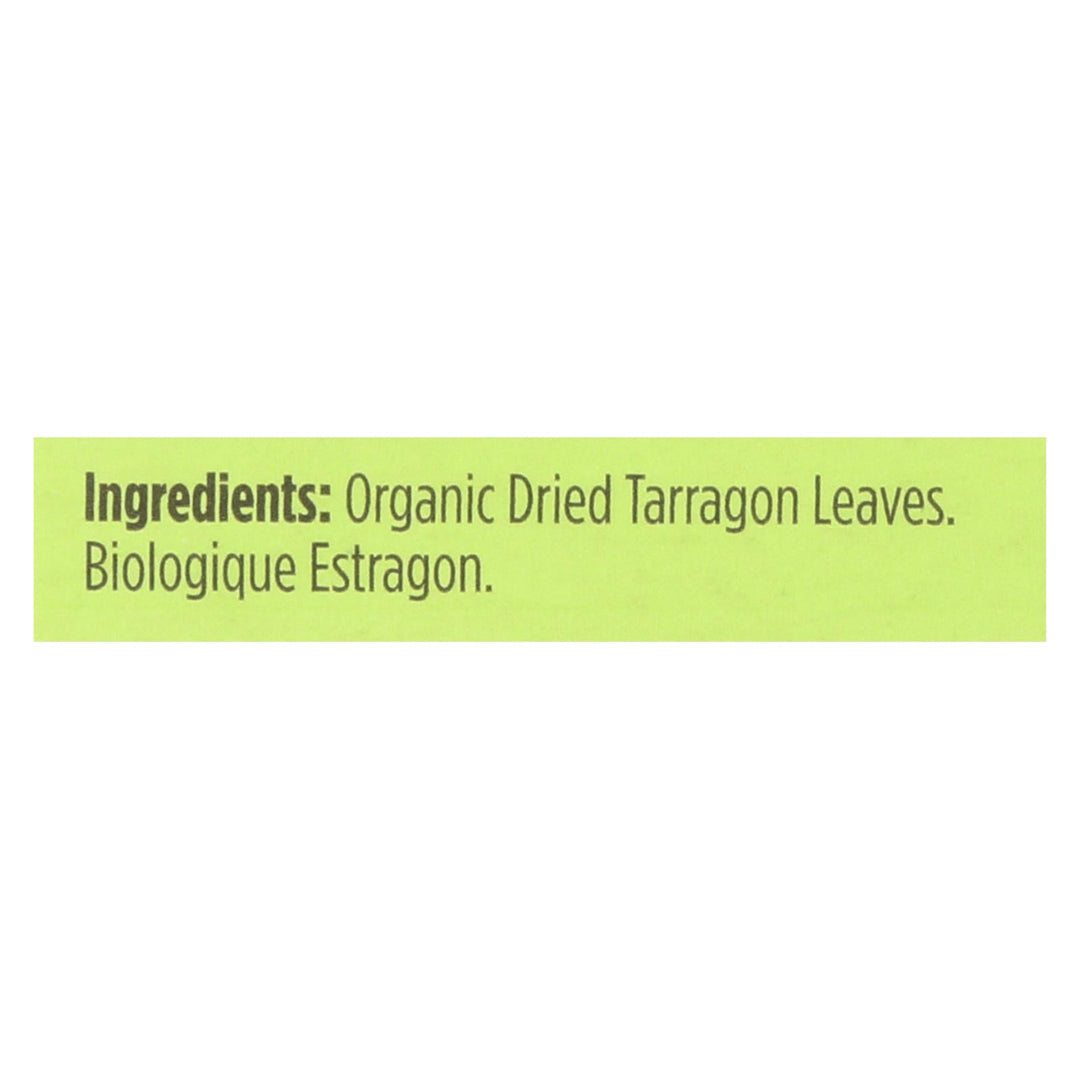 Spicely Organics - Organic Tarragon - Case Of 6 - 0.1 Oz. - Maras Green