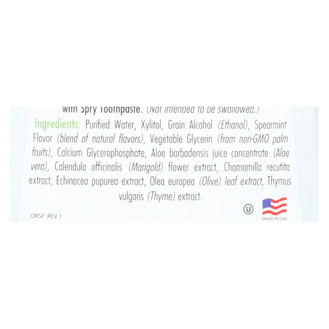 Spry Oral Rinse - Spearmint - 16 Fl Oz. - Maras Green