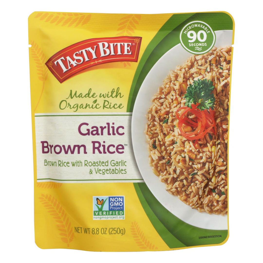 Tasty Bite Rice - Garlic Brown - 8.8 Oz - Case Of 6 - Maras Green