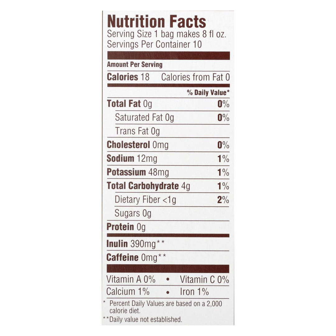 Teeccino Herbal Coffee Chocolate Dark Roast - 10 Tea Bags - Case Of 6 - Maras Green