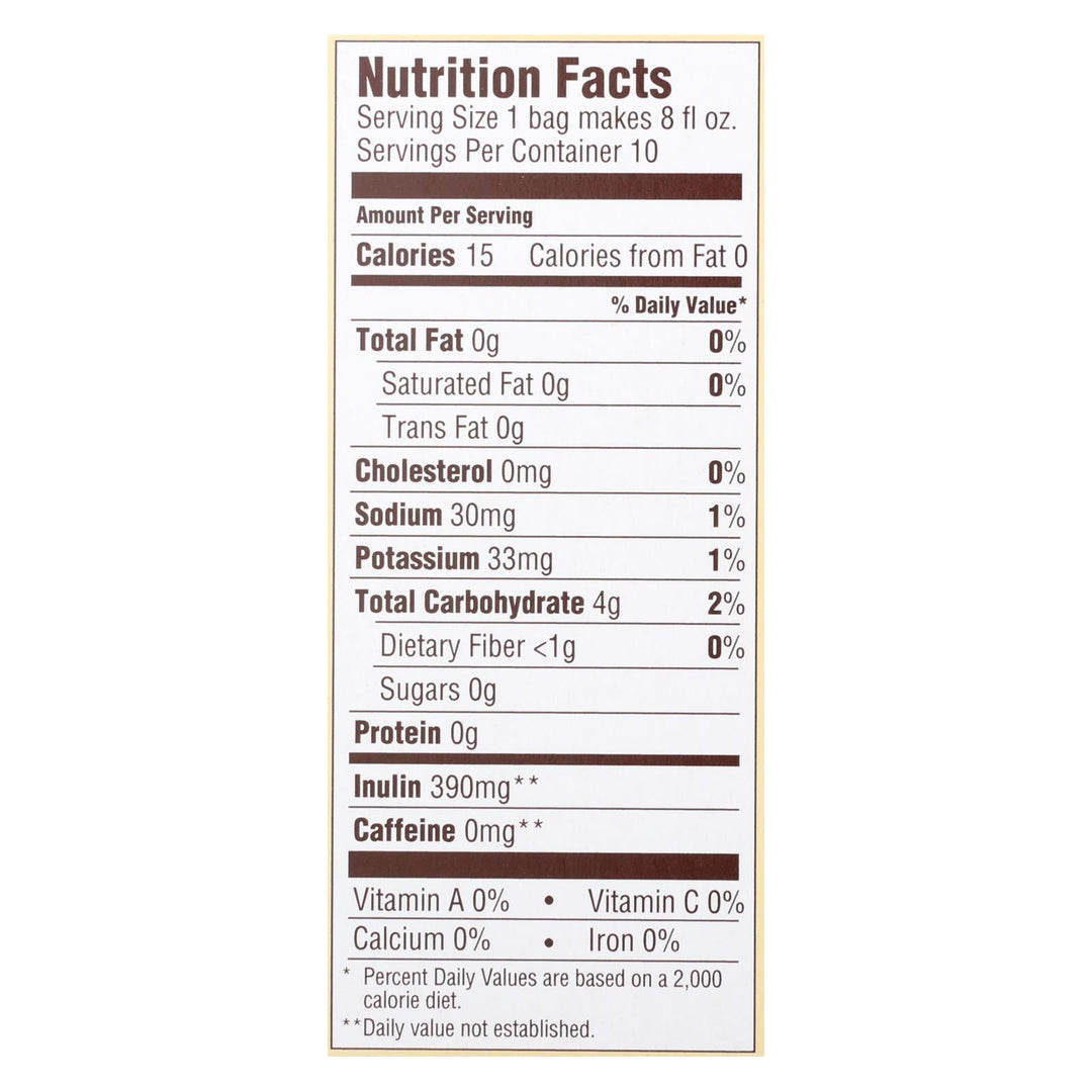 Teeccino Organic Herbal Coffee - Dandelion Dark Roast - 10 Bags - Case Of 6 - Maras Green