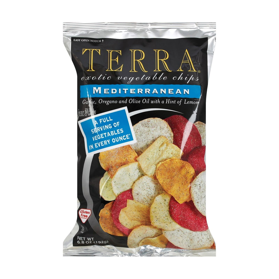 Terra Chips Exotic Vegetable Chips - Mediterranean - Case Of 12 - 6.8 Oz. - Maras Green