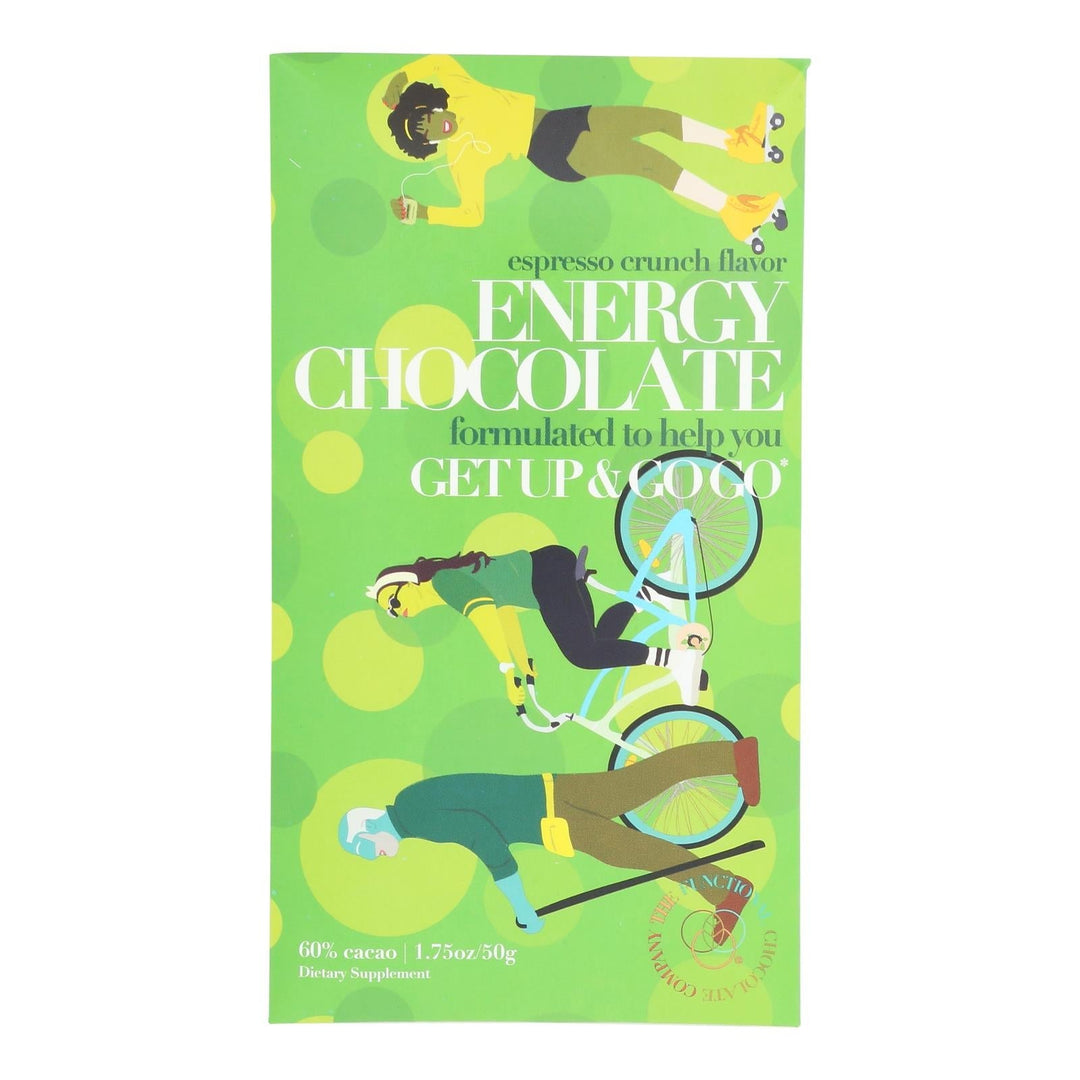 The Functional Chocolate Co - Chocolate Bar Energy - Case Of 12 - 1.75 Oz - Maras Green