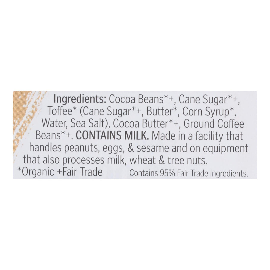 Theo Chocolate - Bar Coffee Toffee 70% - Case Of 12 - 3 Oz - Maras Green