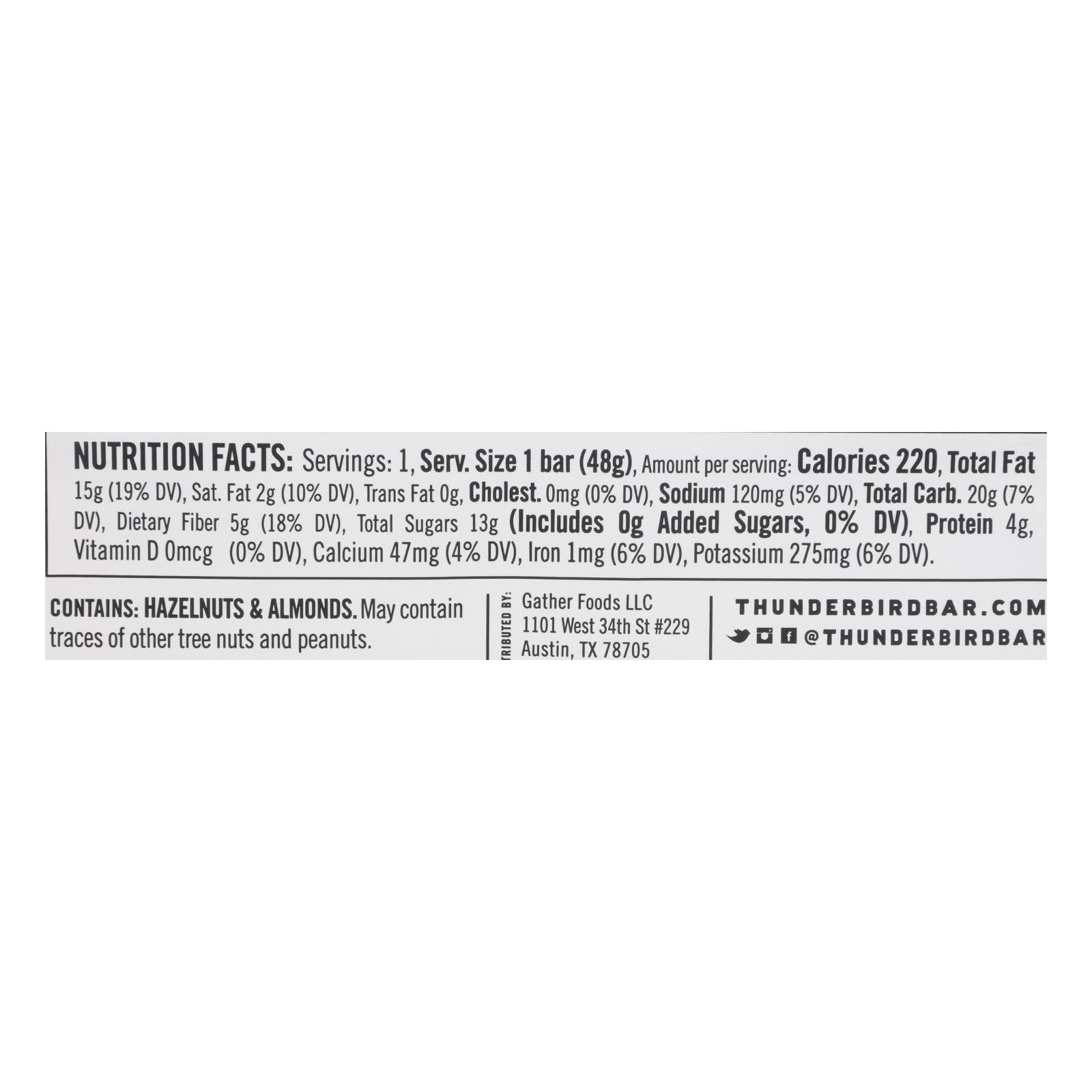Thunderbird - Bar Hazlnt Coffee Maca - Case Of 12 - 1.7 Oz - Maras Green