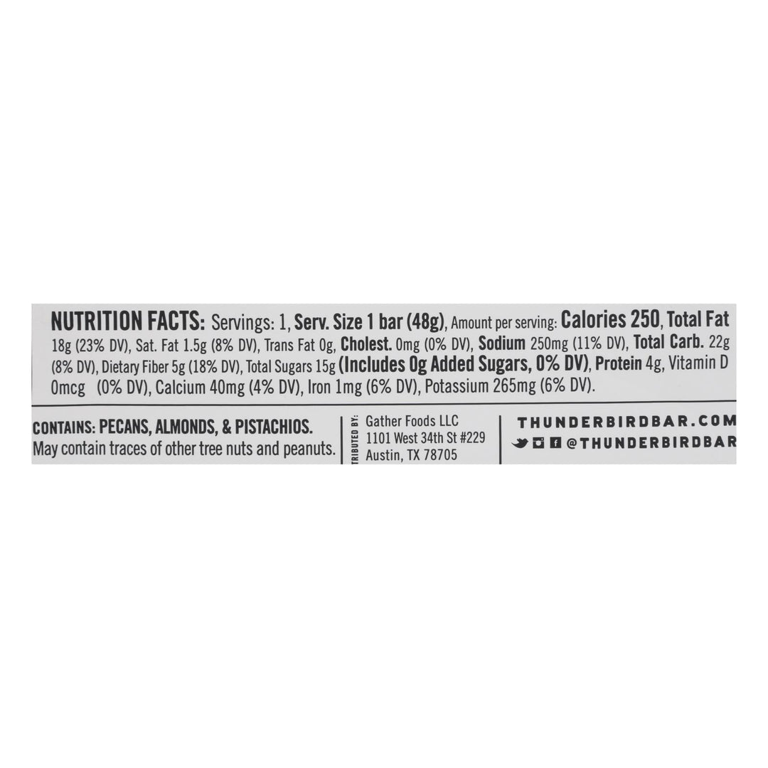 Thunderbird - Bar Pecans Goji Pistachio - Case Of 12 - 1.7 Oz - Maras Green
