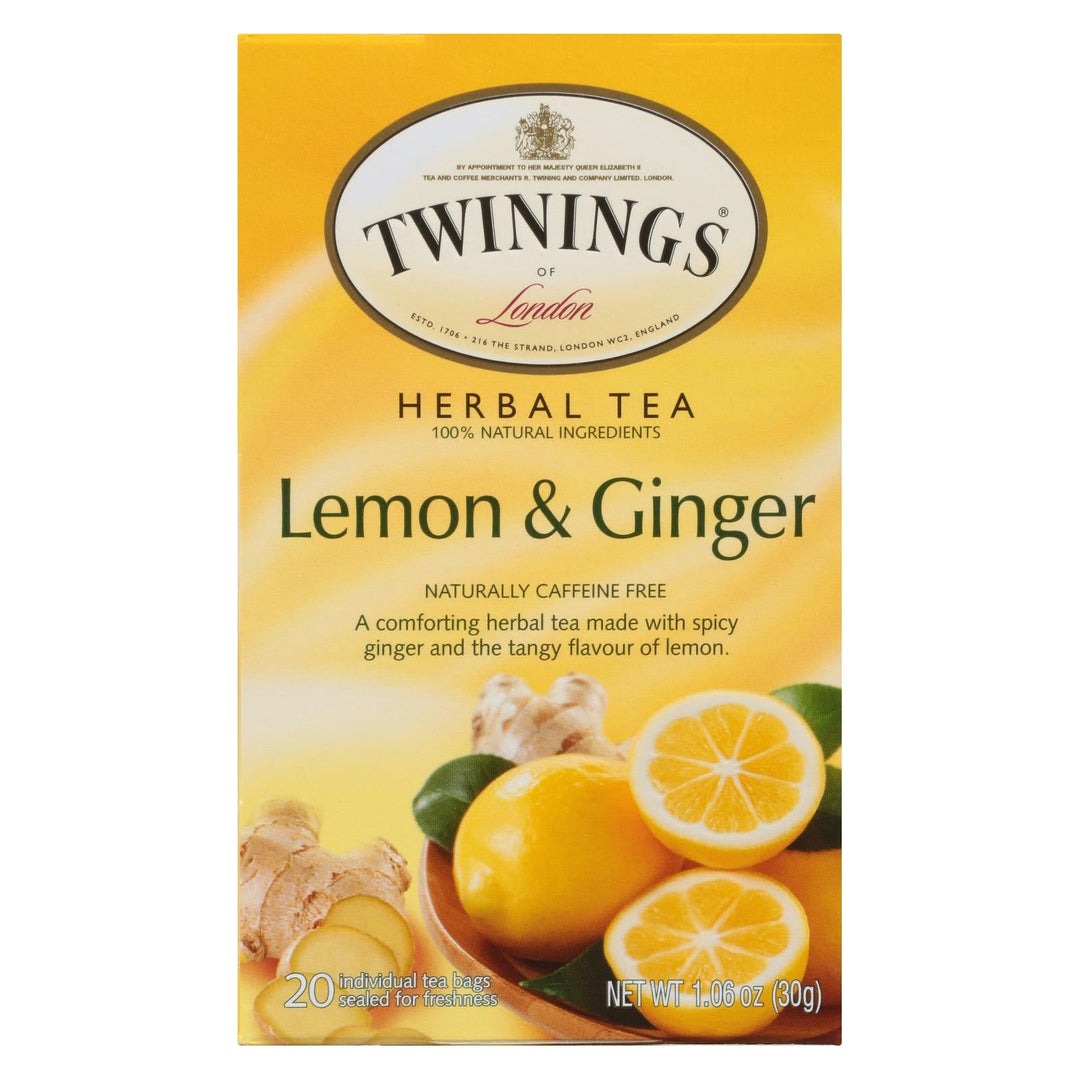 Twinings Tea Green Tea - Lemon And Ginger - Case Of 6 - 20 Bags - Maras Green