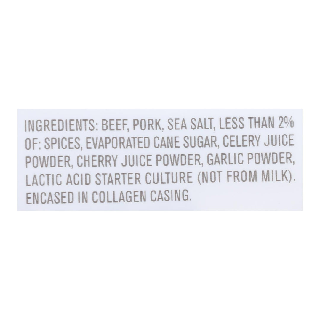 Vermont Smoke And Cure Beef & Pork Stick - Cracked Pepper - Case Of 8 - 6/.5 Oz - Maras Green