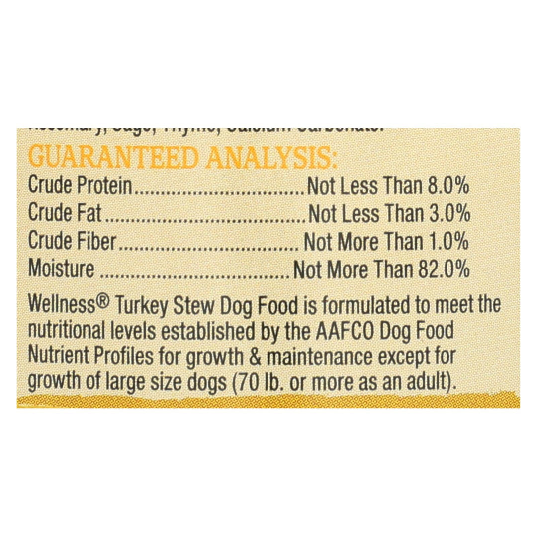 Wellness Pet Products Dog Food - Turkey With Barley And Carrots - Case Of 12 - 12.5 Oz. - Maras Green