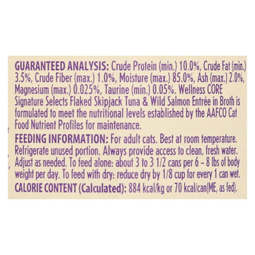 Wellness Pet Products - Signature Selects Cat Food - Skipjack Tuna And Wild Salmon Entree In Broth - Case Of 12 - 2.8 Oz. - Maras Green