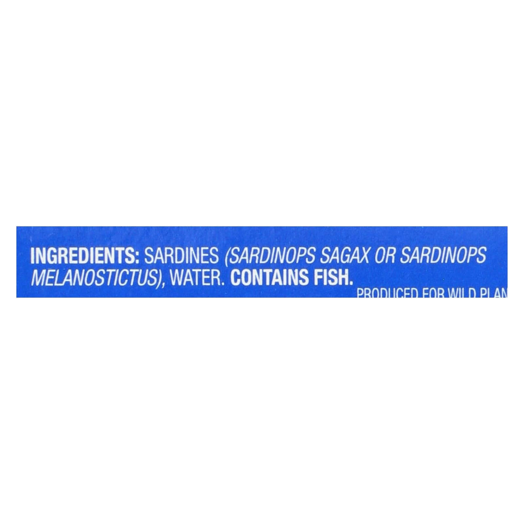 Wild Planet Sardines In Water - Case Of 12 - 4.375 Oz. - Maras Green