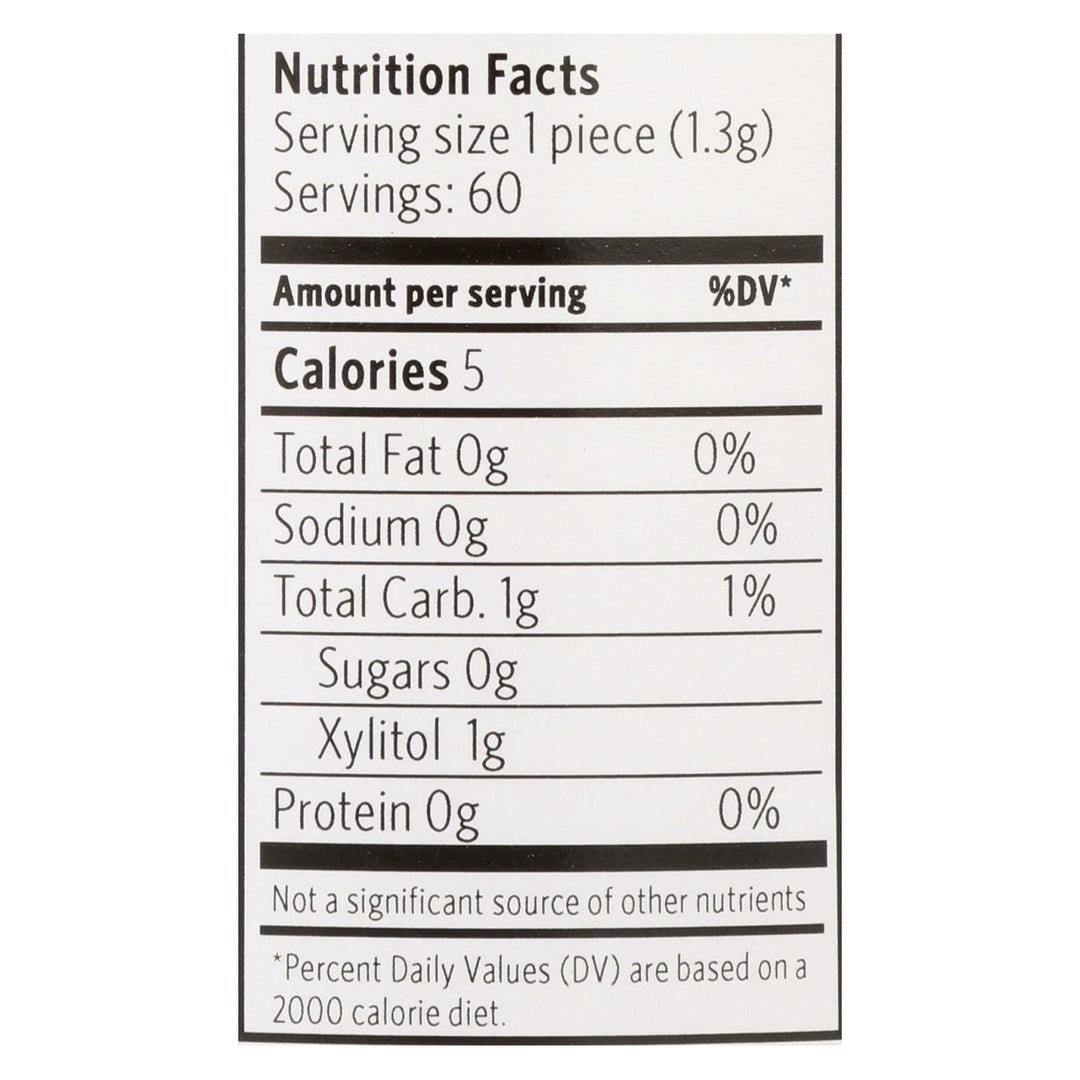 Xylichew Chewing Gum - Sugar Free Spearmint - 60 Piece Jar - Case Of 4 - Maras Green