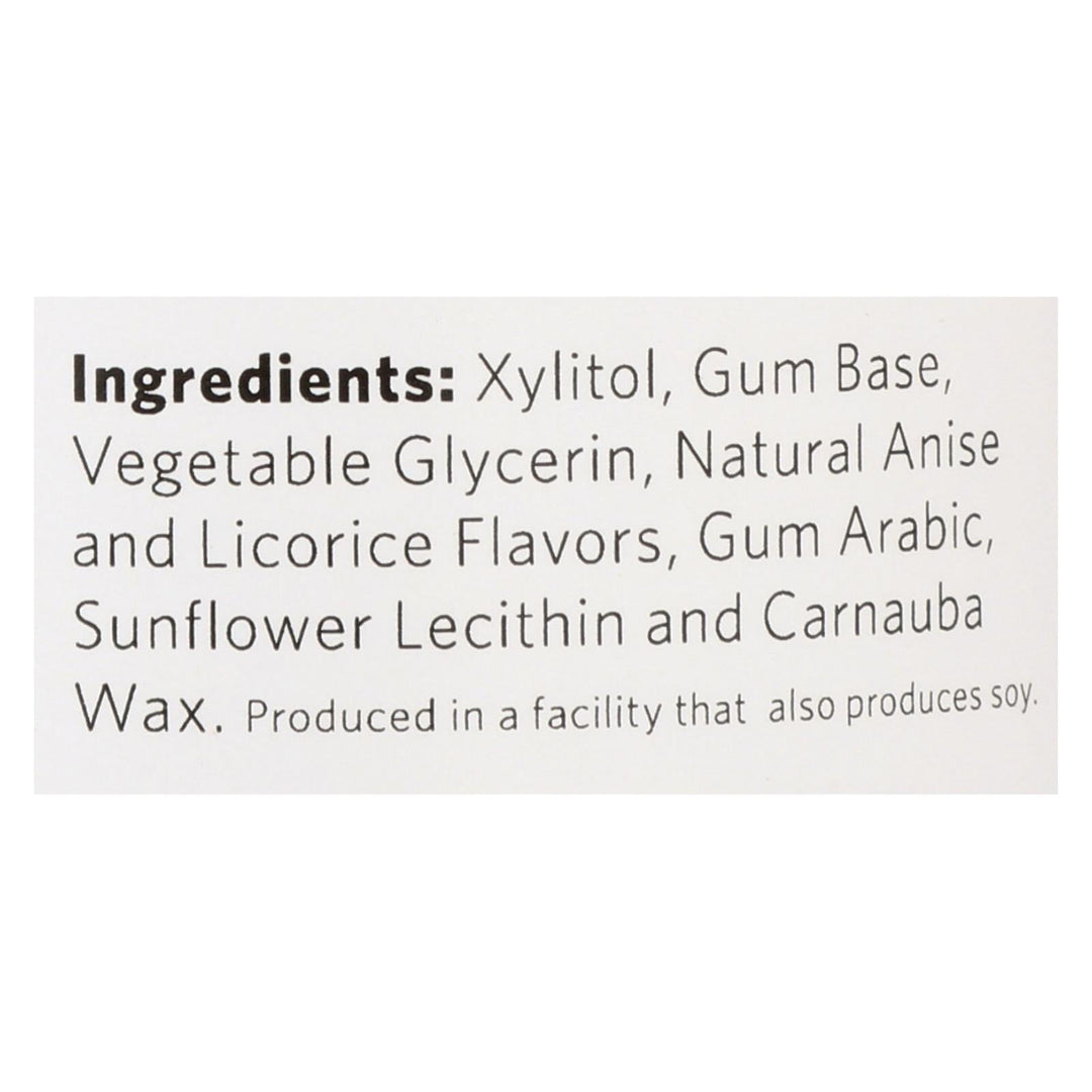 Xylichew Gum - Black Licorice - Jar - 60 Pieces - 1 Case - Maras Green