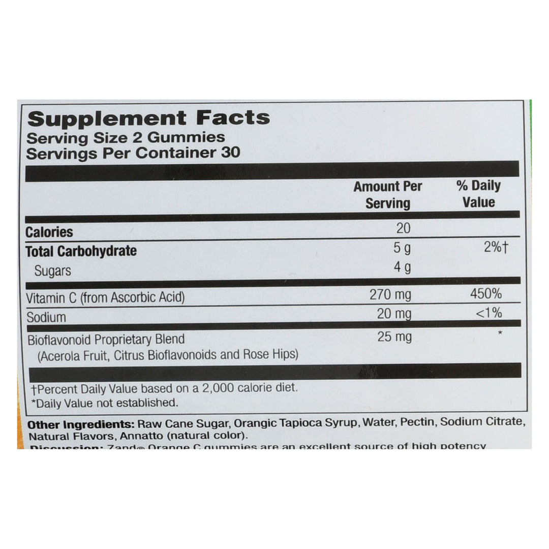 Zand - Gummies Orange C - 1 Each - 60 Ct - Maras Green