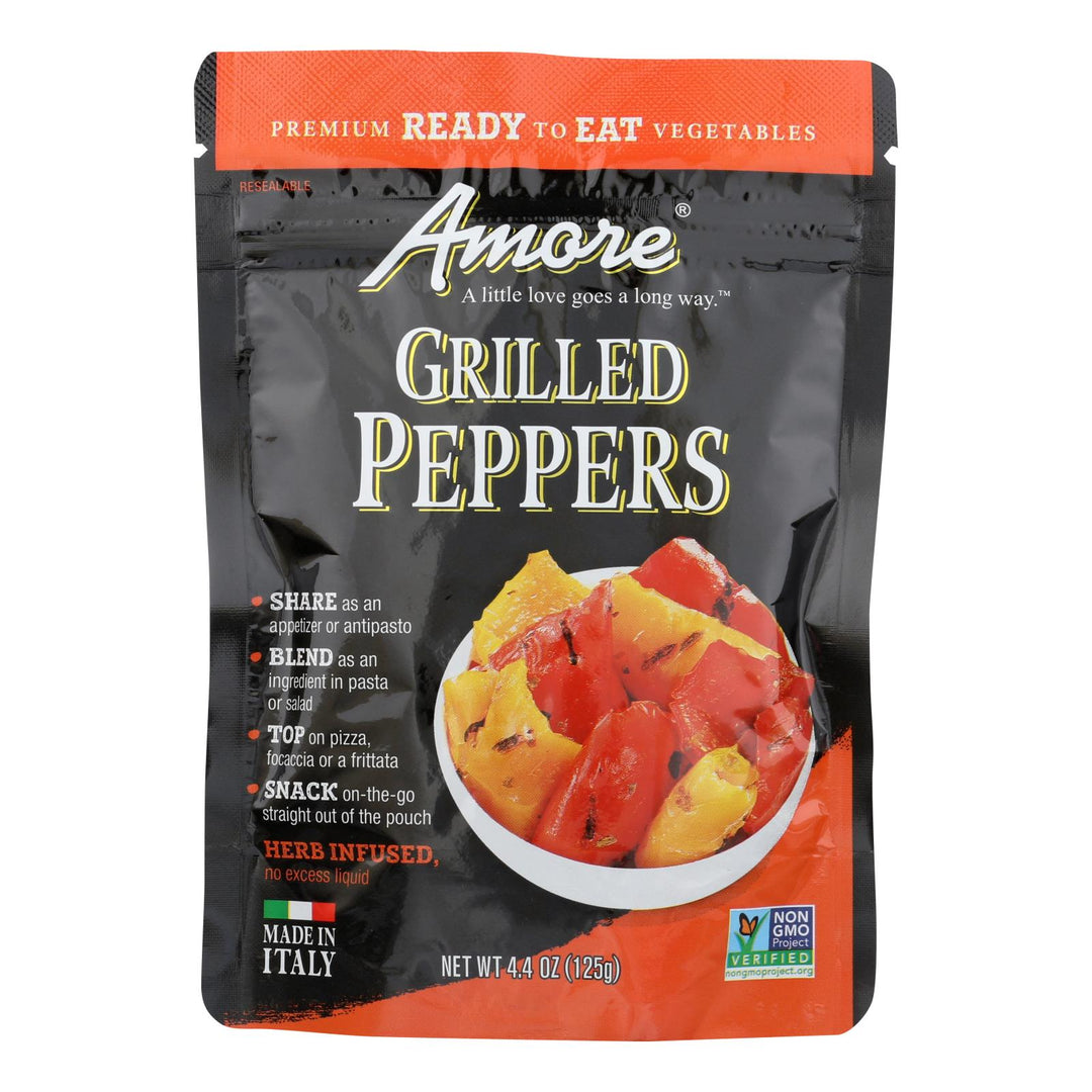 Amore Grilled Peppers - Case Of 10 - 4.4 Oz - Maras Green