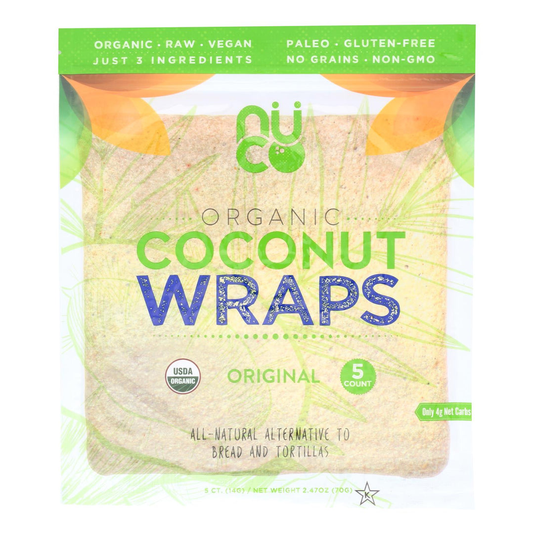 Nuco Original Organic Coconut Wraps - Case Of 12 - 2.47 Oz - Maras Green