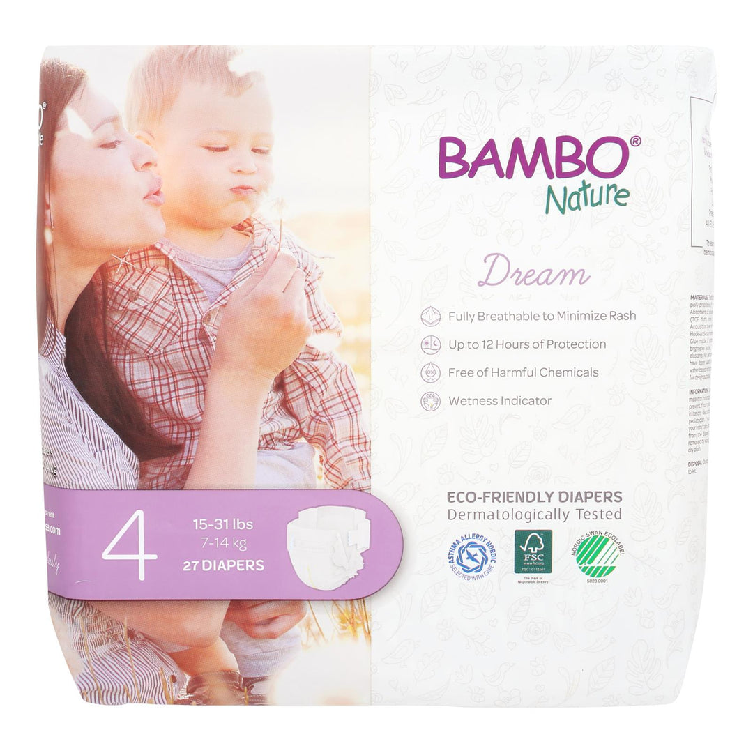Bambo Nature - Diaper Size 4 - Case Of 6 - 27 Ct - Maras Green