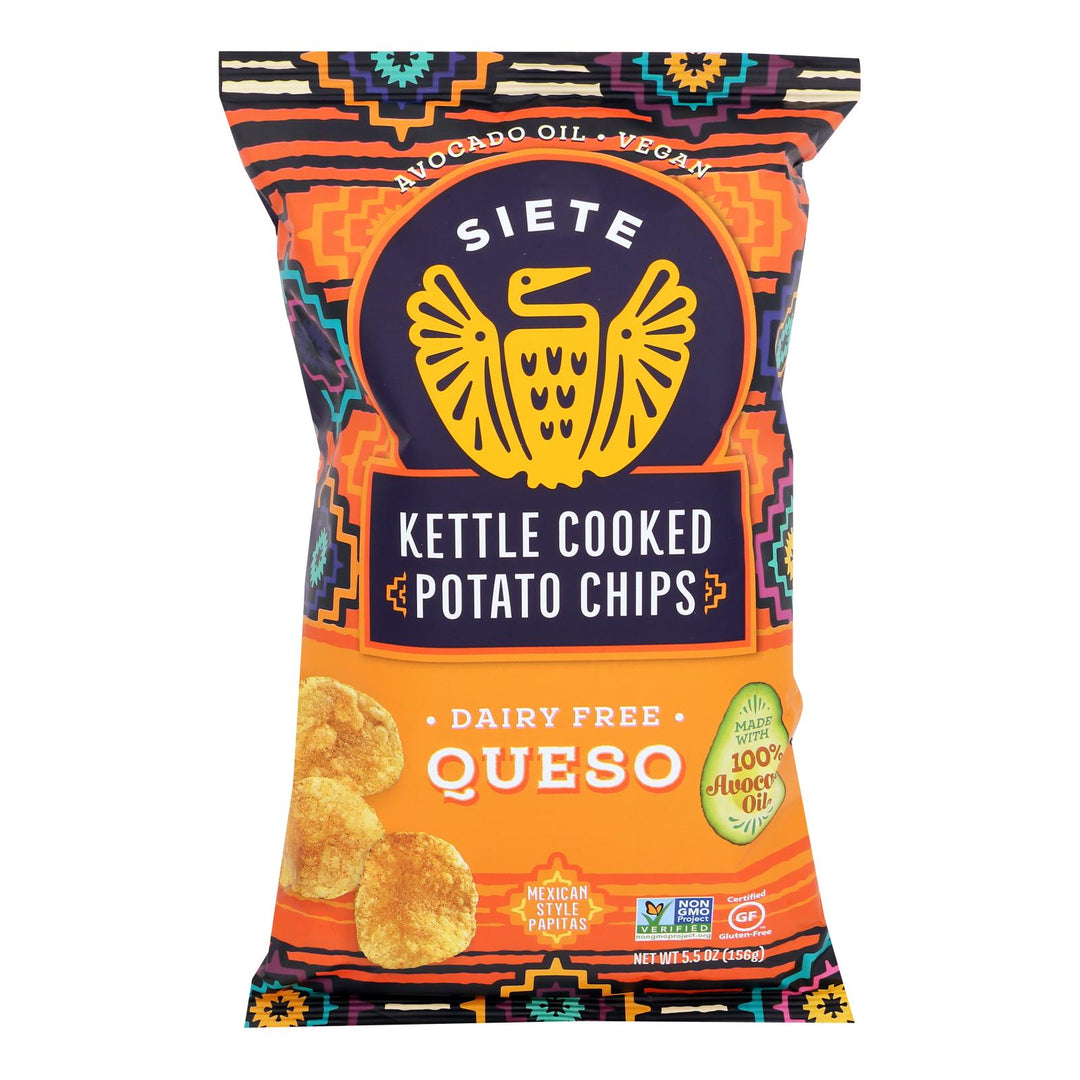 Siete - Kettle Chip Queso - Case Of 6 - 5.5 Oz - Maras Green