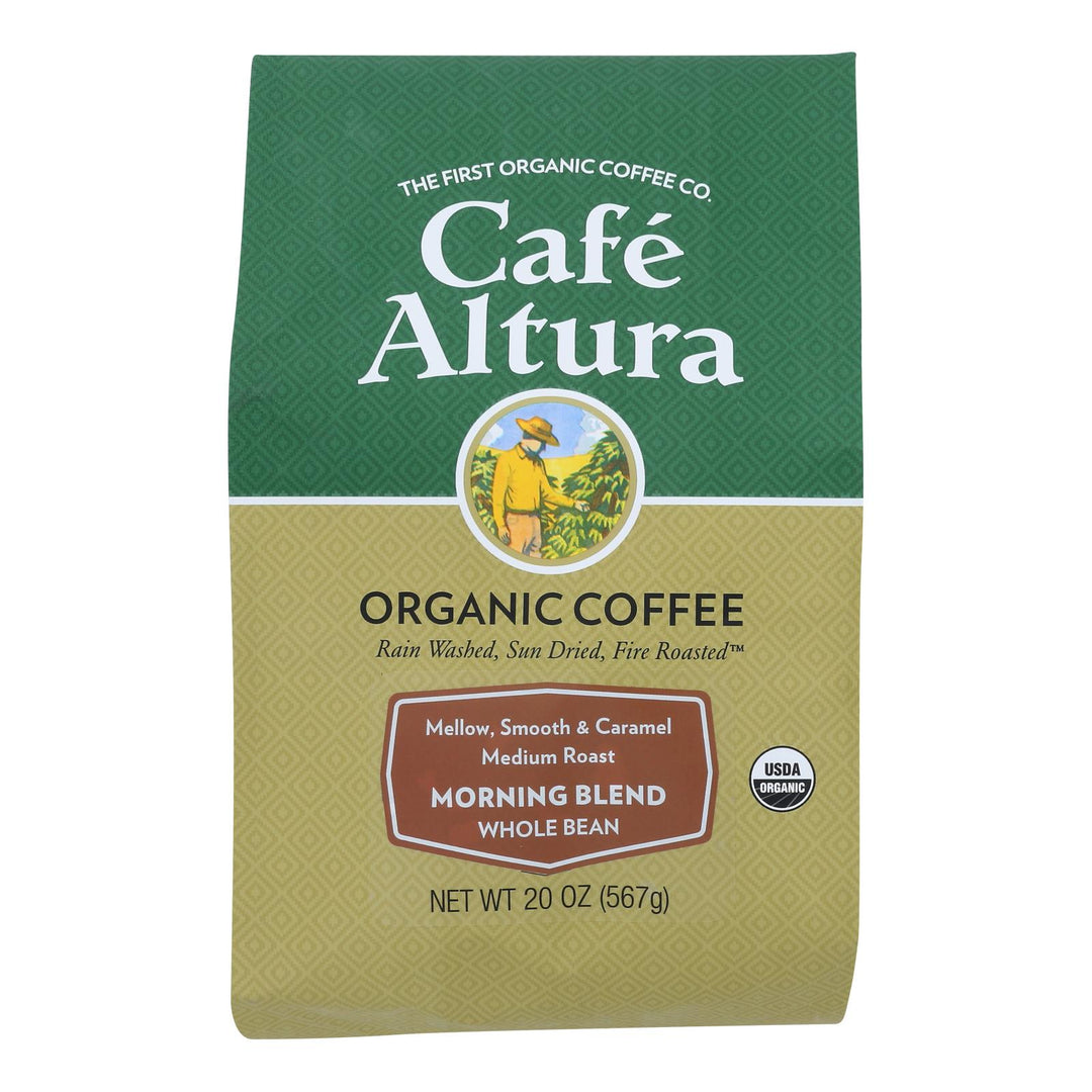Cafe Altura Morning Blend Light Roast Organic 1.25 Lb. Bag  - Case Of 6 - 1.25 Lb - Maras Green