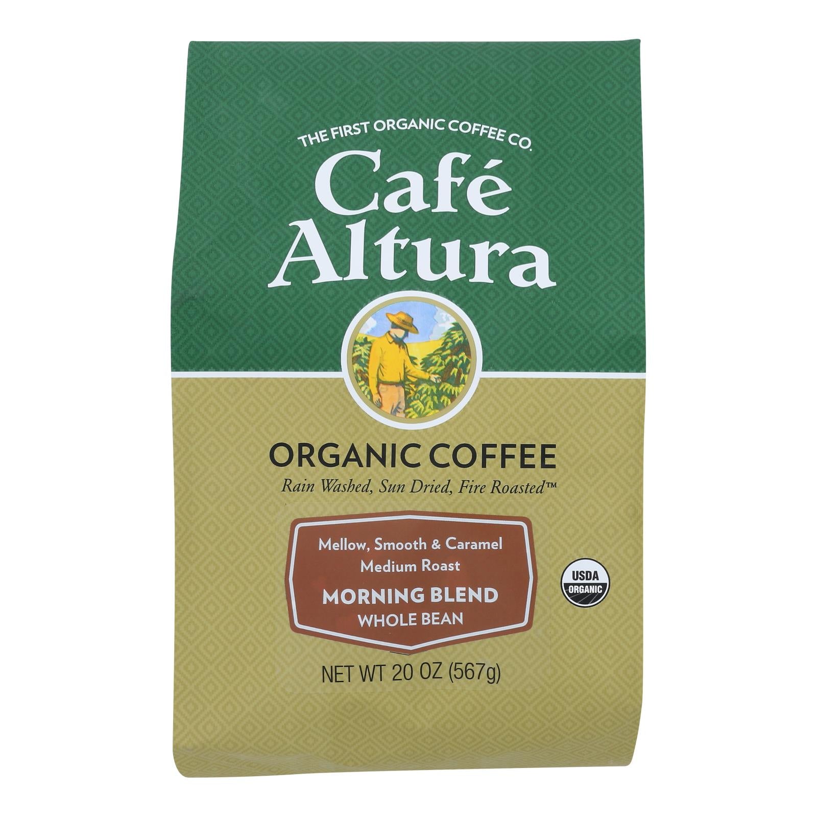 Cafe Altura Morning Blend Light Roast Organic 1.25 Lb. Bag  - Case Of 6 - 1.25 Lb - Maras Green