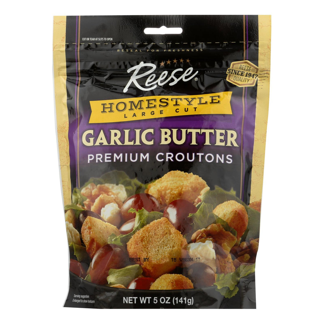 Reese Croutons Homestyle Garlic Butter - Case Of 12 - 5 Oz. - Maras Green