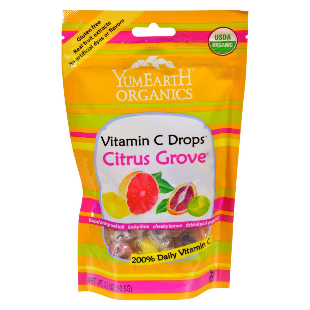 Yummy Earth Organic Vitamin C Drops - Citrus Grove - Case Of 6 - 3.3 Oz - Maras Green