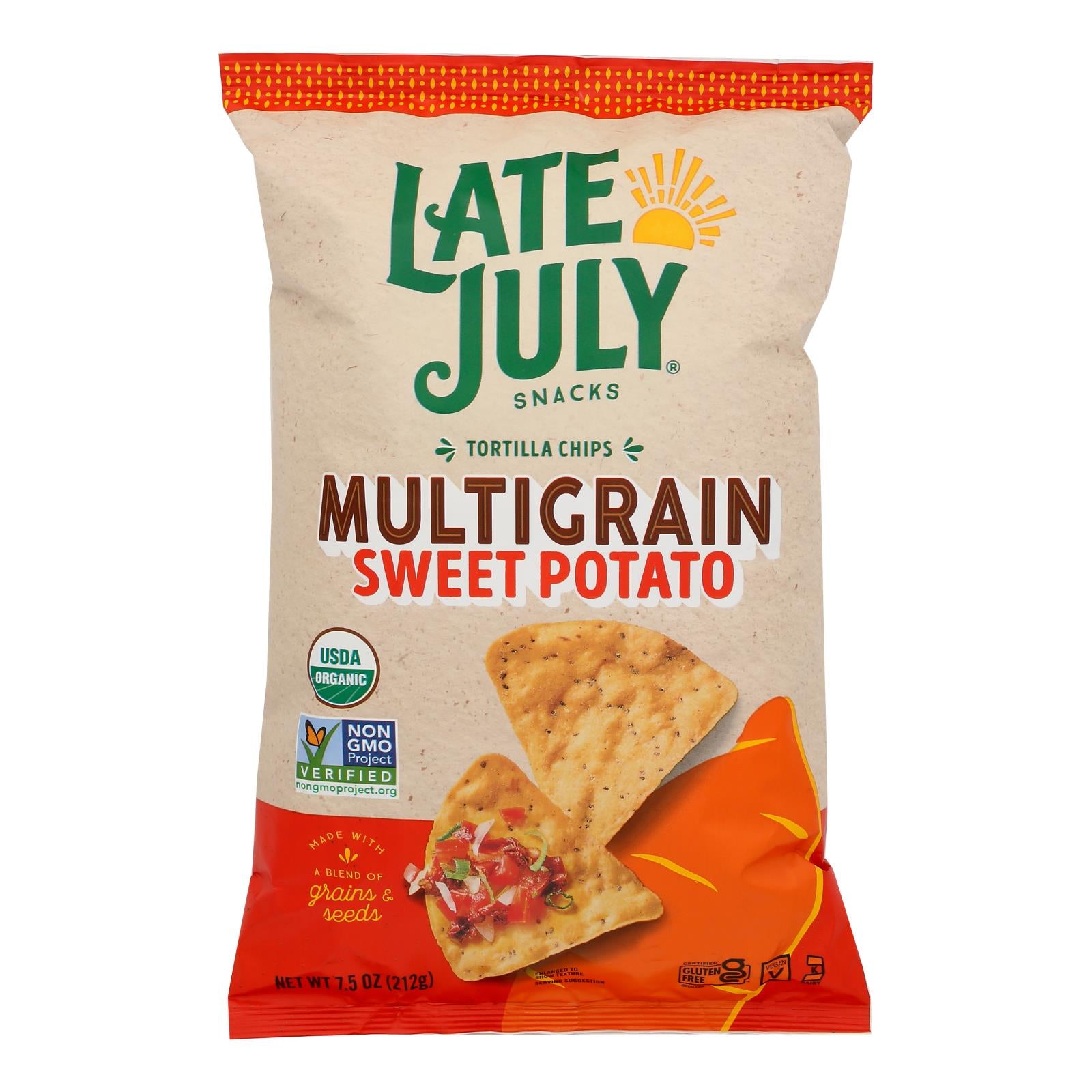 Late July Snacks - Tort Chip Veg Sweet Potato - Case Of 12 - 7.5 Oz - Maras Green