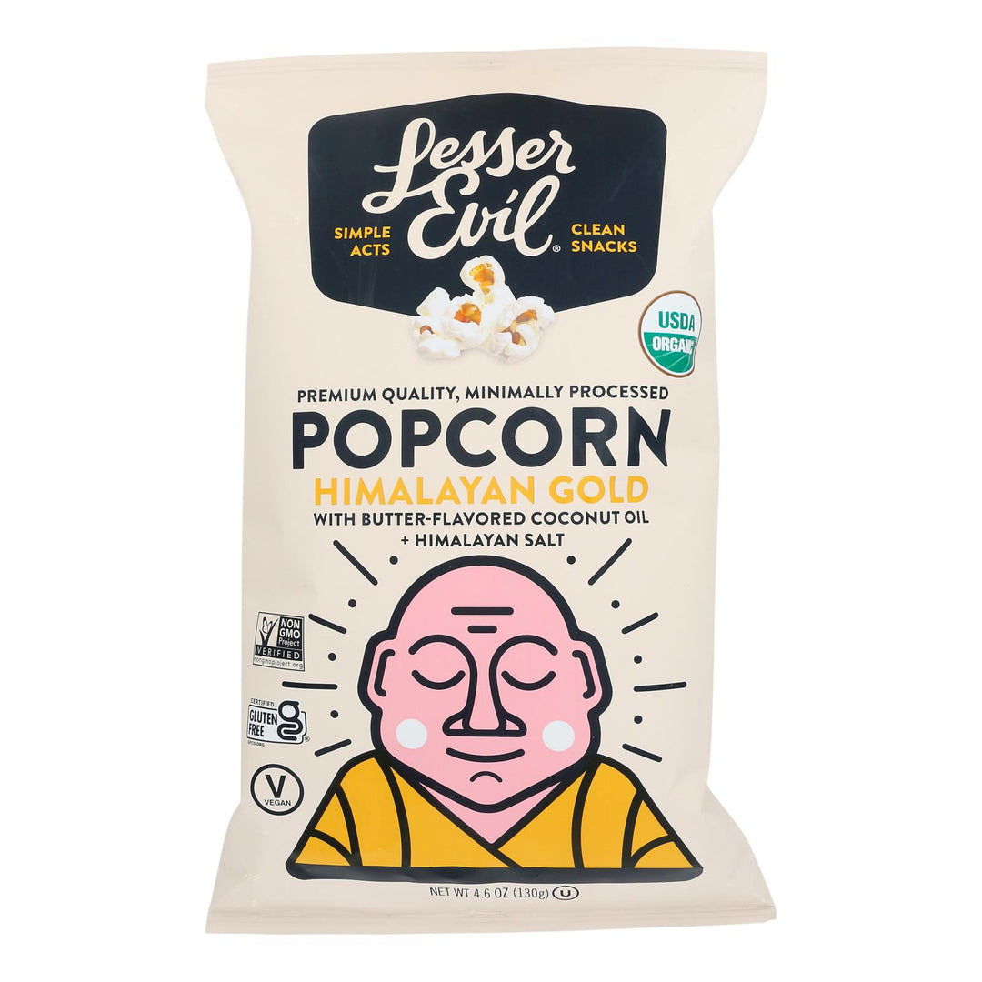 Lesser Evil - Popcorn Himlyn Gold - Case Of 12 - 4.6 Oz - Maras Green