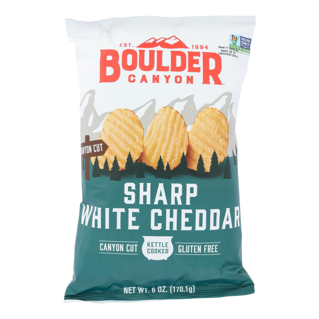Boulder Canyon Natural Foods - Kettle Chips Wht Cheddar - Case Of 12 - 6 Oz - Maras Green