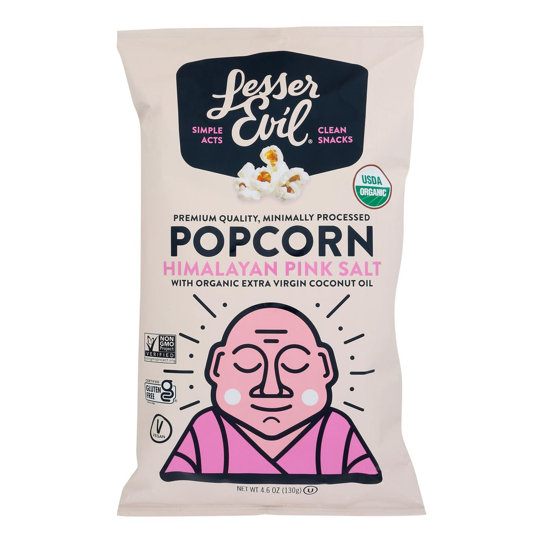 Lesser Evil - Popcorn Himlyn Pink Salt - Case Of 12 - 4.6 Oz - Maras Green