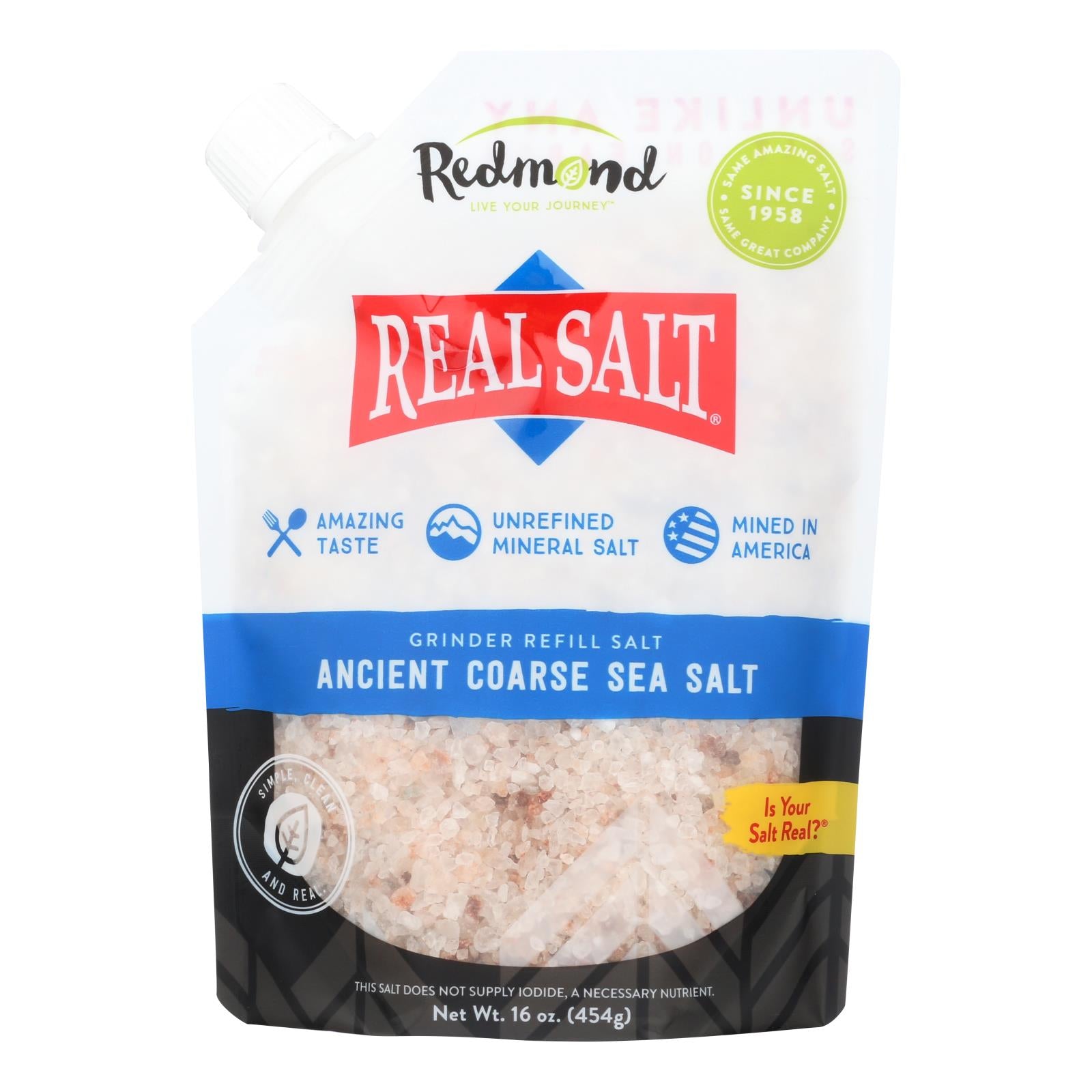 Real Salt Coarse Grind Pouch - Case Of 6 - 16 Oz. - Maras Green