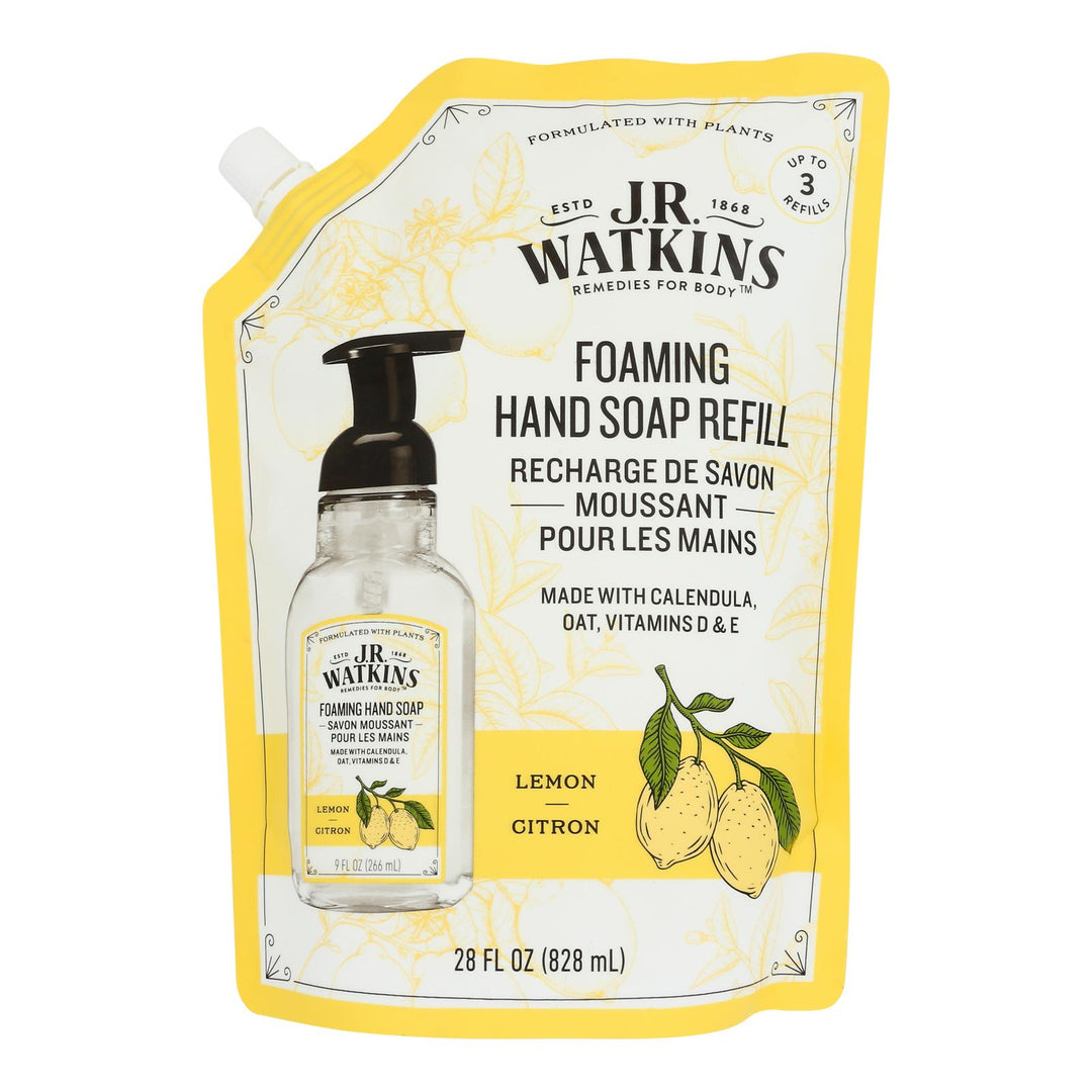 J.r. Watkins - Hand Soap Foam Refill Lemon - Case Of 3-28 Fz - Maras Green
