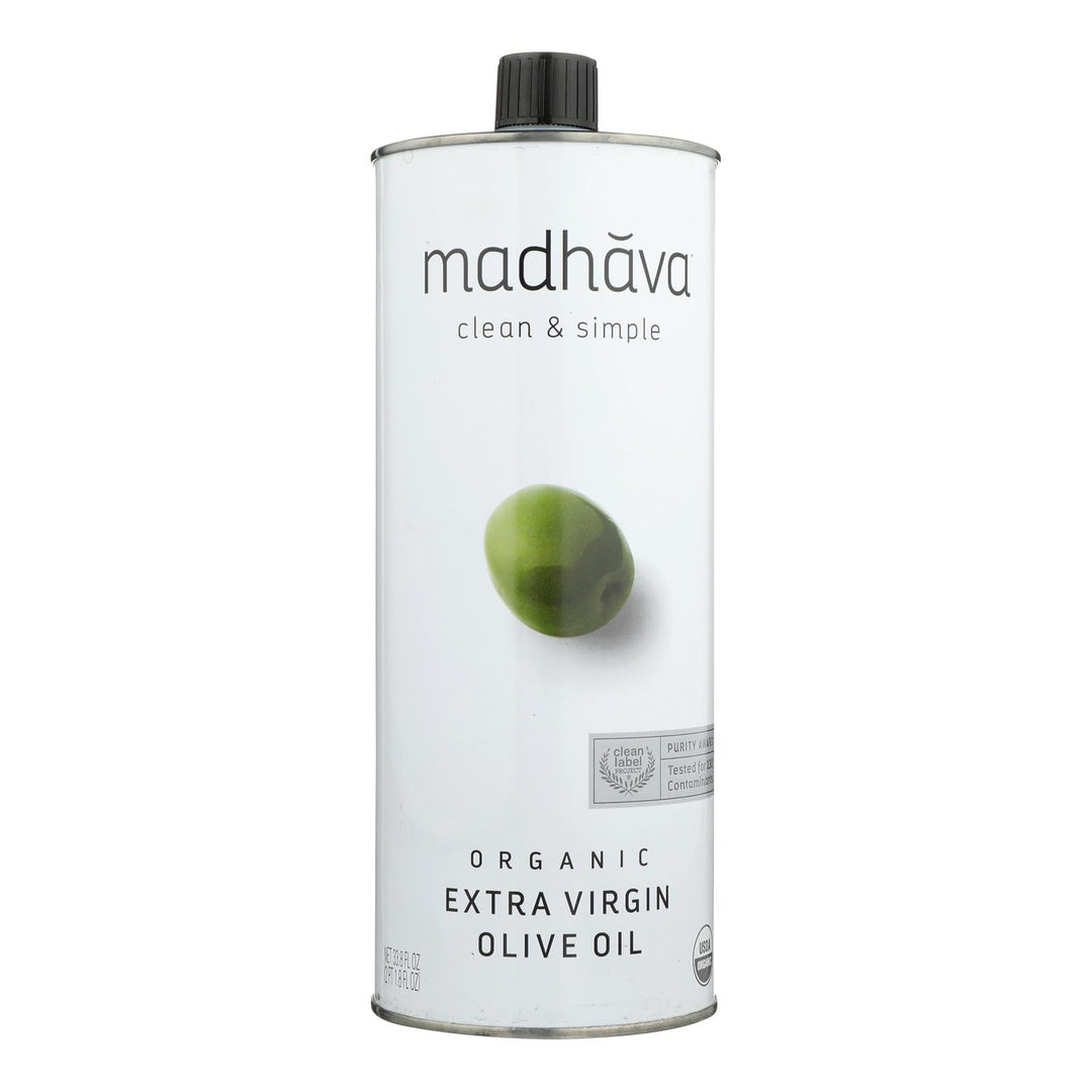 Madhava Honey - Olive Oil Organic Ext Virgin - Case Of 6 - 33.8 Oz - Maras Green