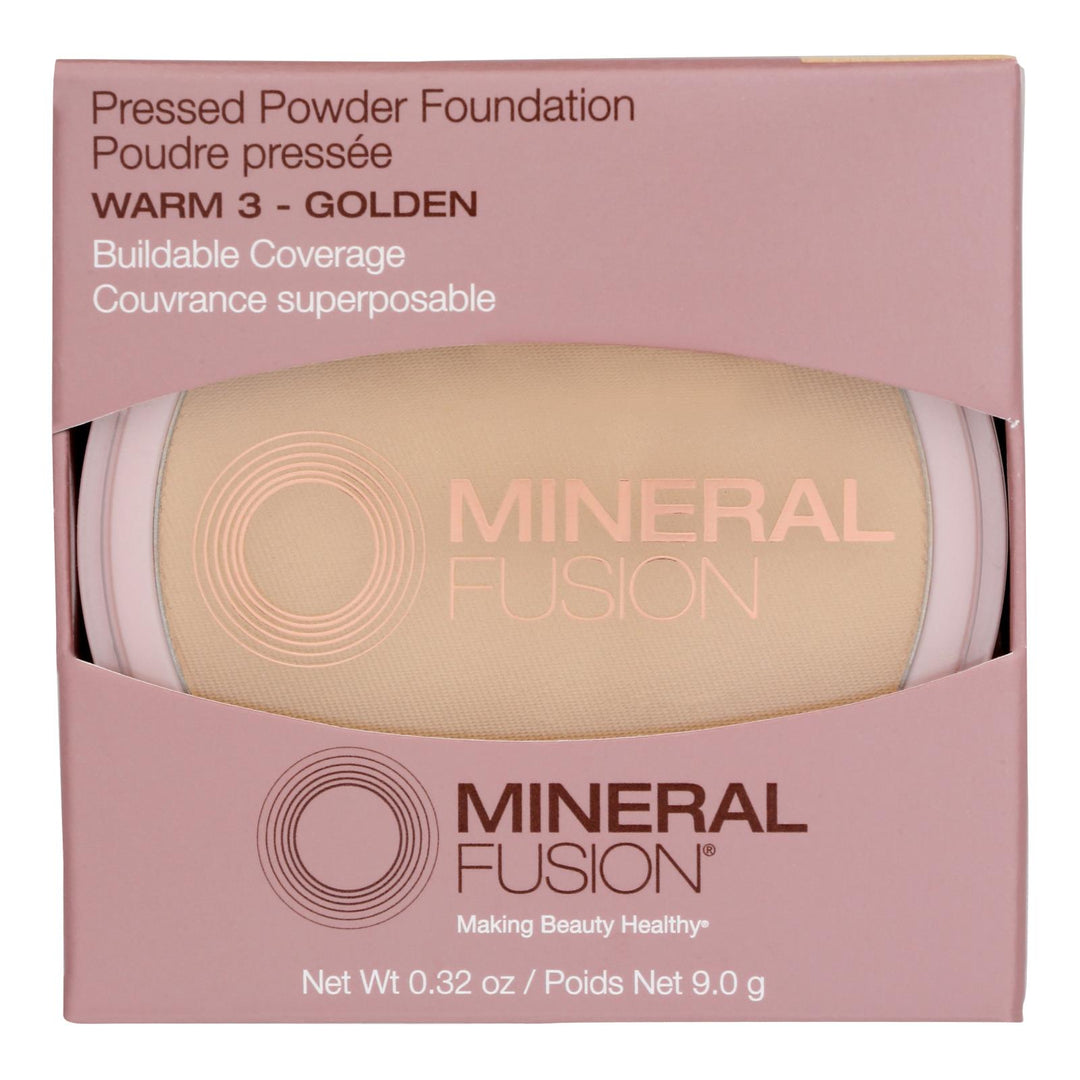 Mineral Fusion - Mkup Pressed Base Warm 3 - 1 Each - .32 Oz - Maras Green