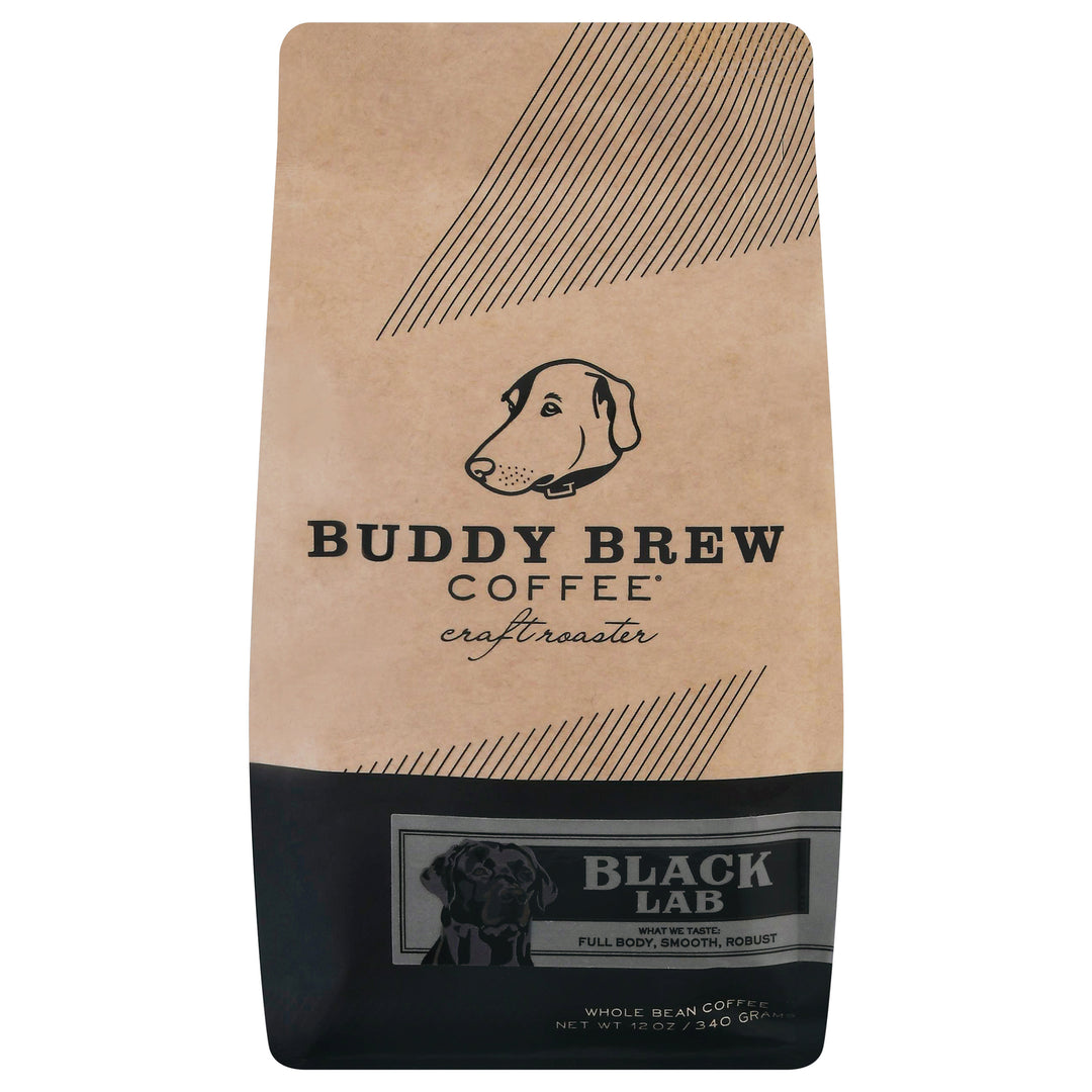 Buddy Brew - Coffee Whole Bean Black Lab - Case Of 6-12 Oz - Maras Green