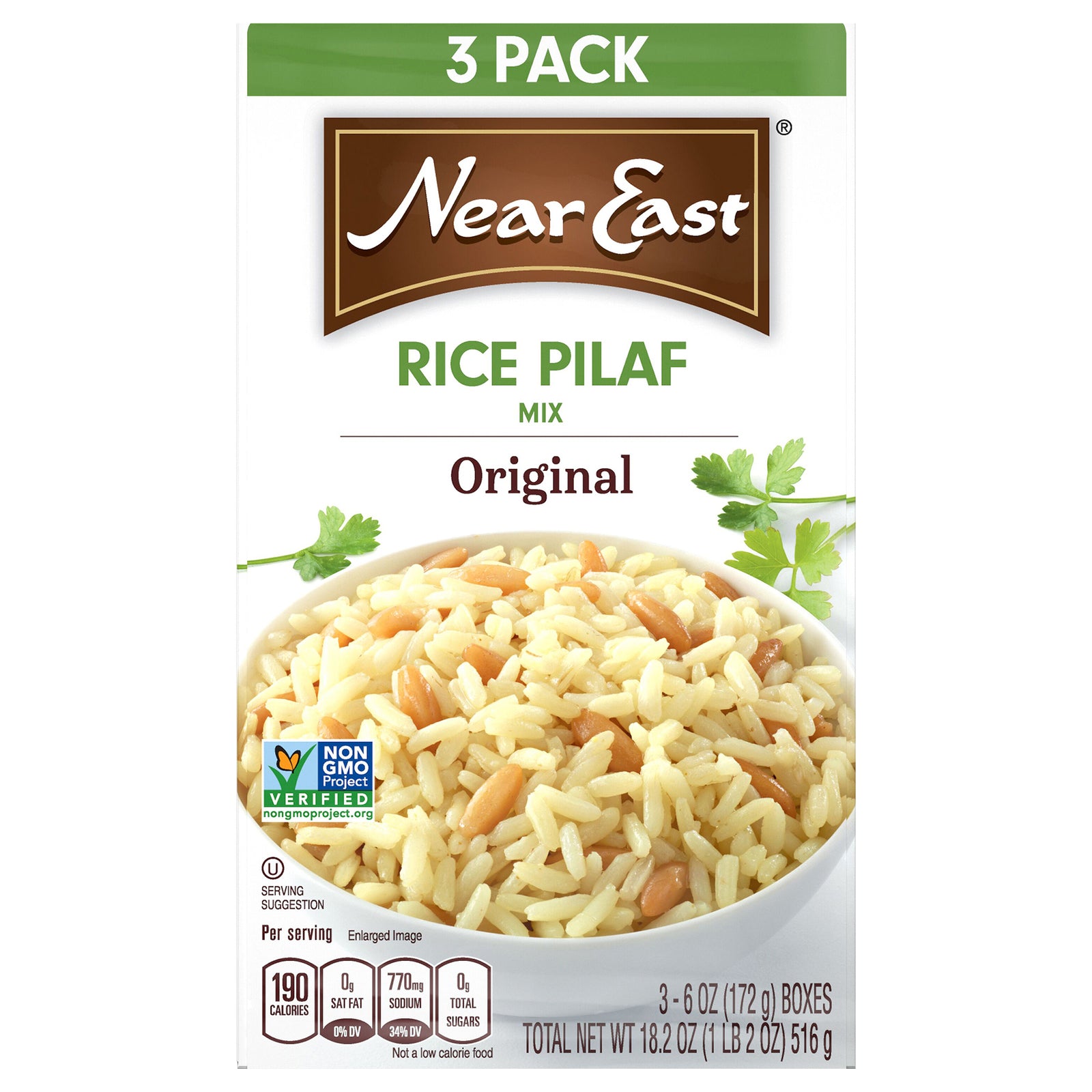 Near East - Rice Pilaf Mix Original 3 Pack - Case Of 4 - 3/6.09 Z - Maras Green