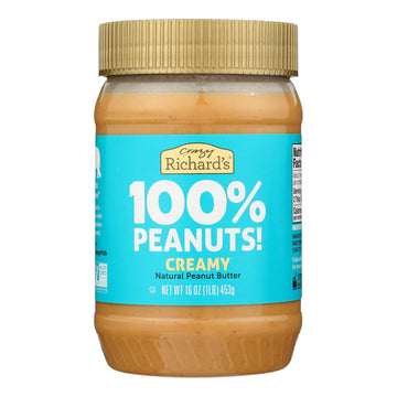Crazy Richards Natural Creamy Peanut Butter - Case Of 12 - 16 Oz. - Maras Green