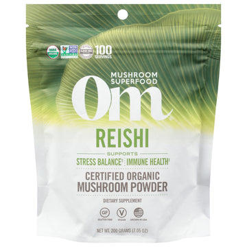 Om - Reishi Organic Powder 200grm - 1 Each - 7.05 Oz - Maras Green