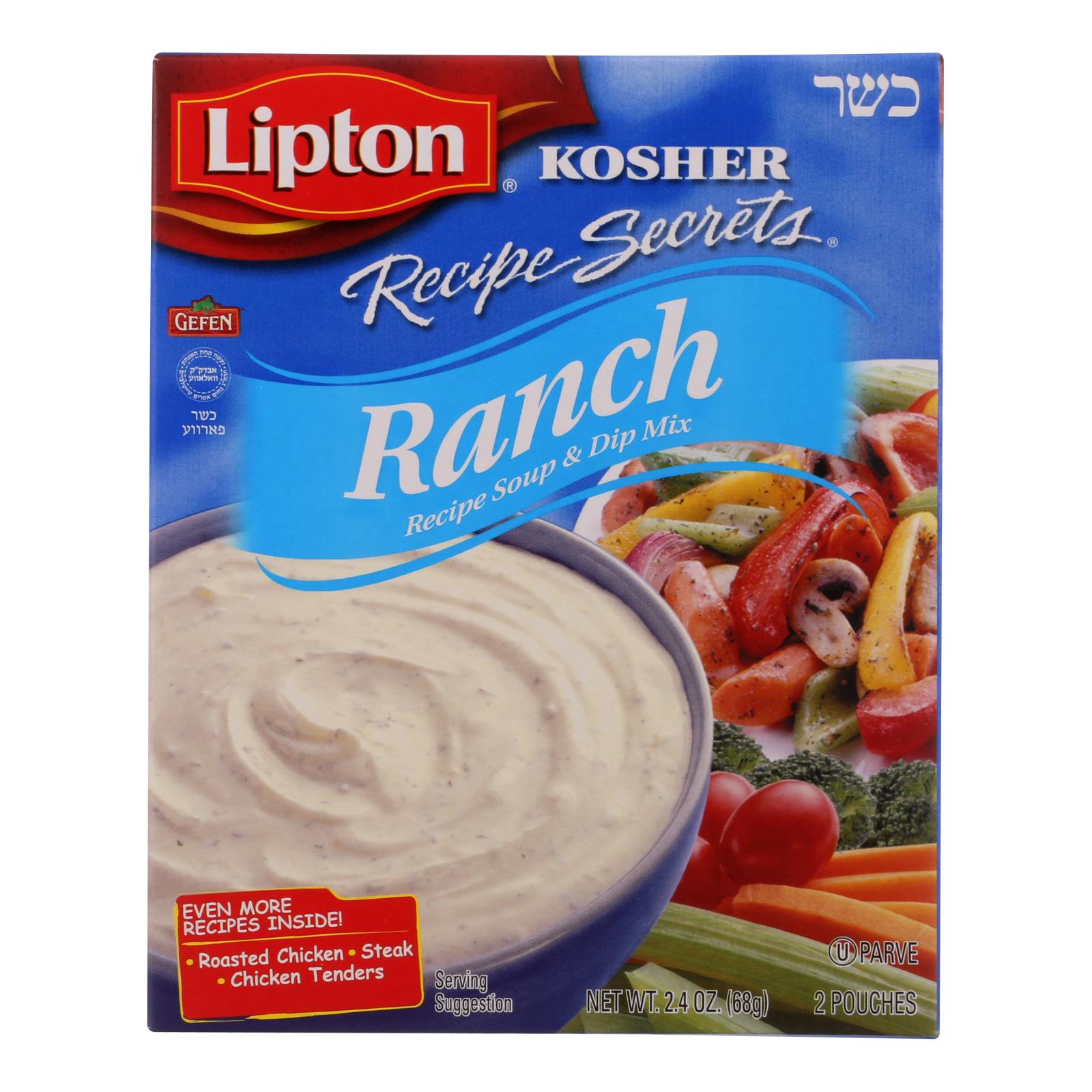 Lipton Soup And Dip Mix - Recipe Secrets - Ranch - Kosher - Packet - 2.4 Oz - Case Of 12 - Maras Green